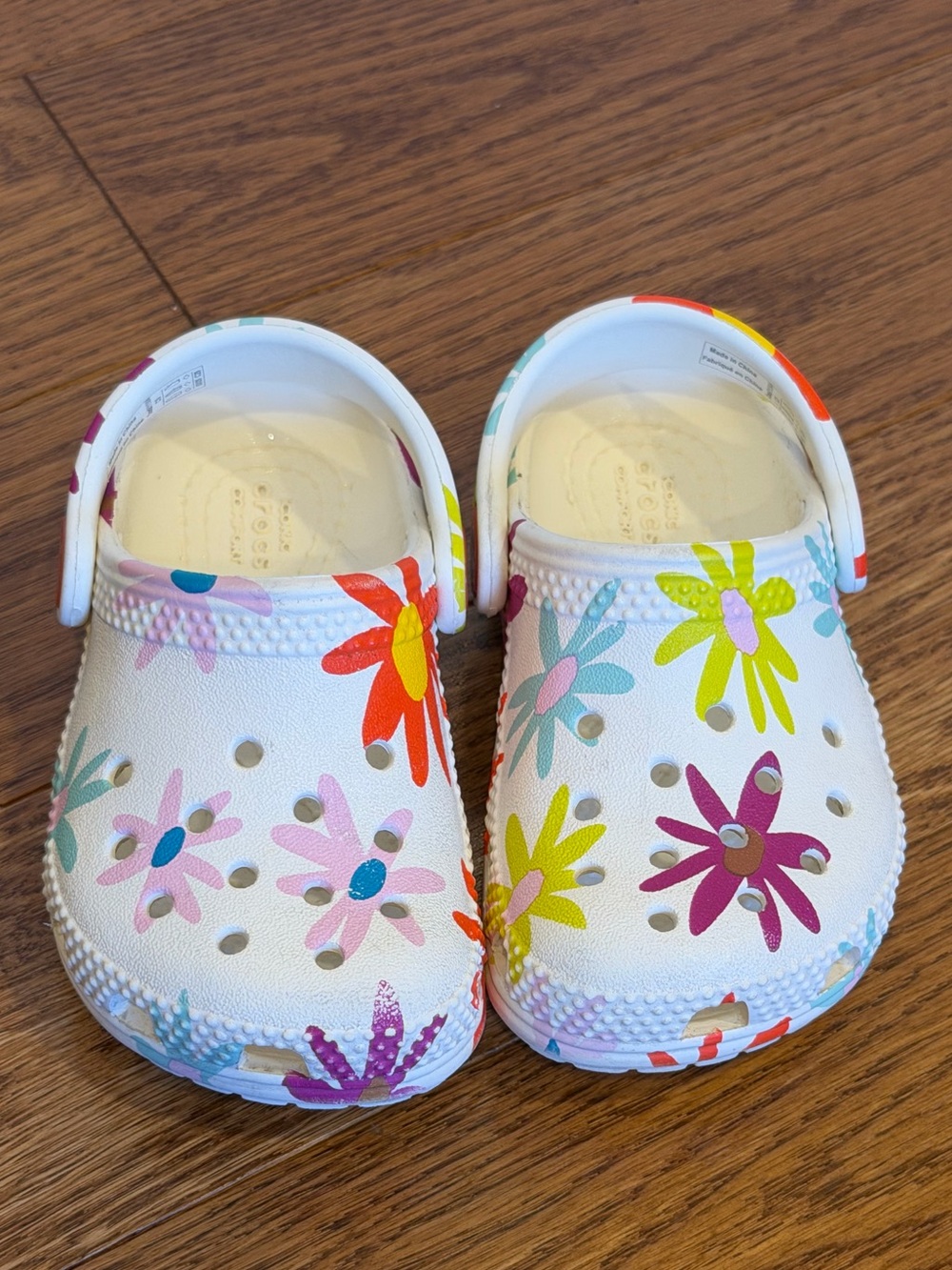 Crocs Toddler Classic White Flower C5